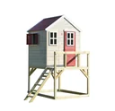 Garten-Spielhaus „Storch“, Holz, Rot/ Natur, 160 x 190 x 242 cm