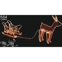 Weihnachtsstier mit Schlitten - Weihnachtsbeleuchtung - 60 x 28 x 77 cm