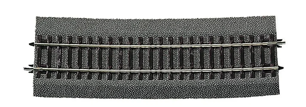 6 Stück Gebogenes Gleis R20 mit Bettung, Radius 1962 mm, Bogenwinkel 5°