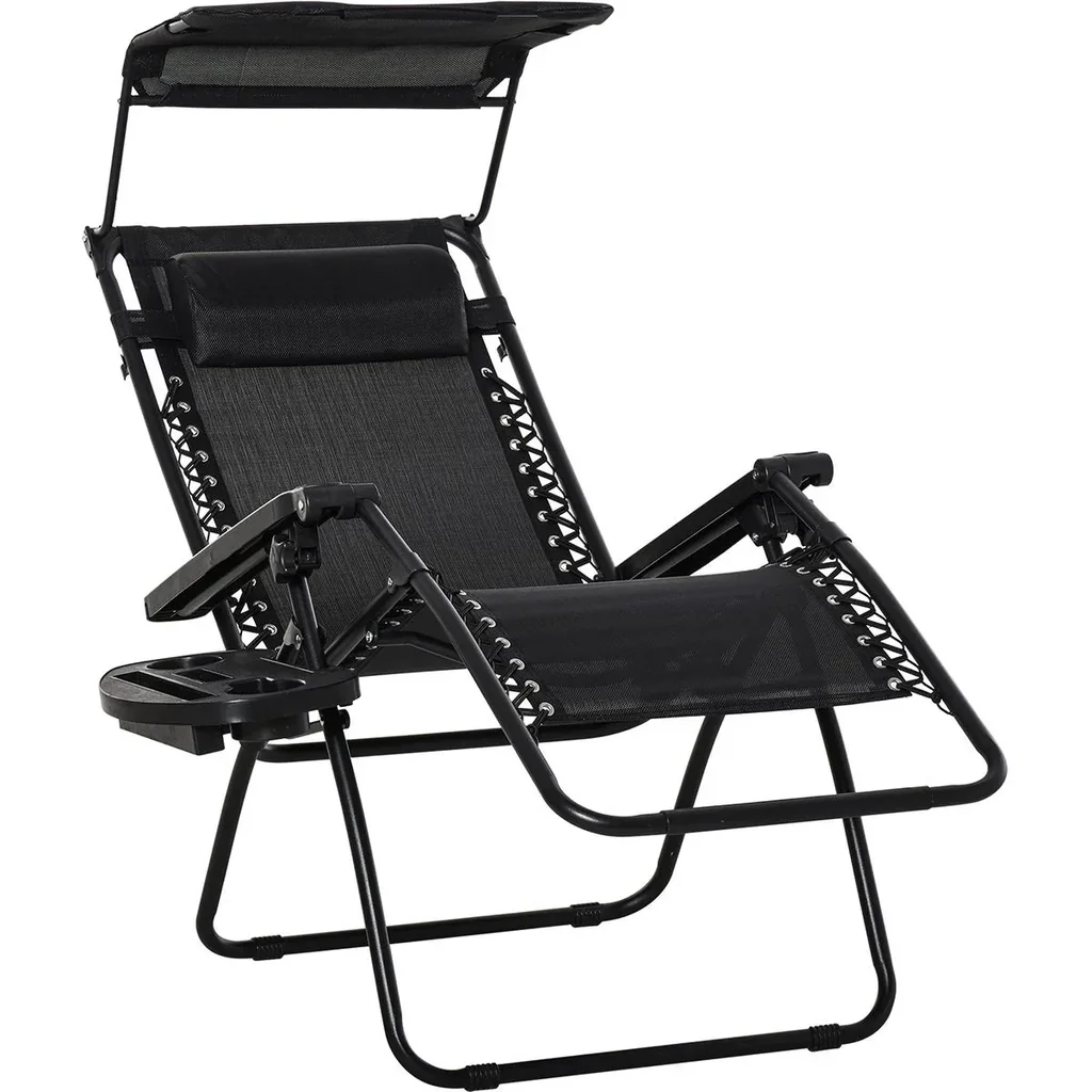 Sonnenliege mit Kopfkissen dunkelgrau