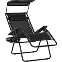 Sonnenliege mit Kopfkissen dunkelgrau