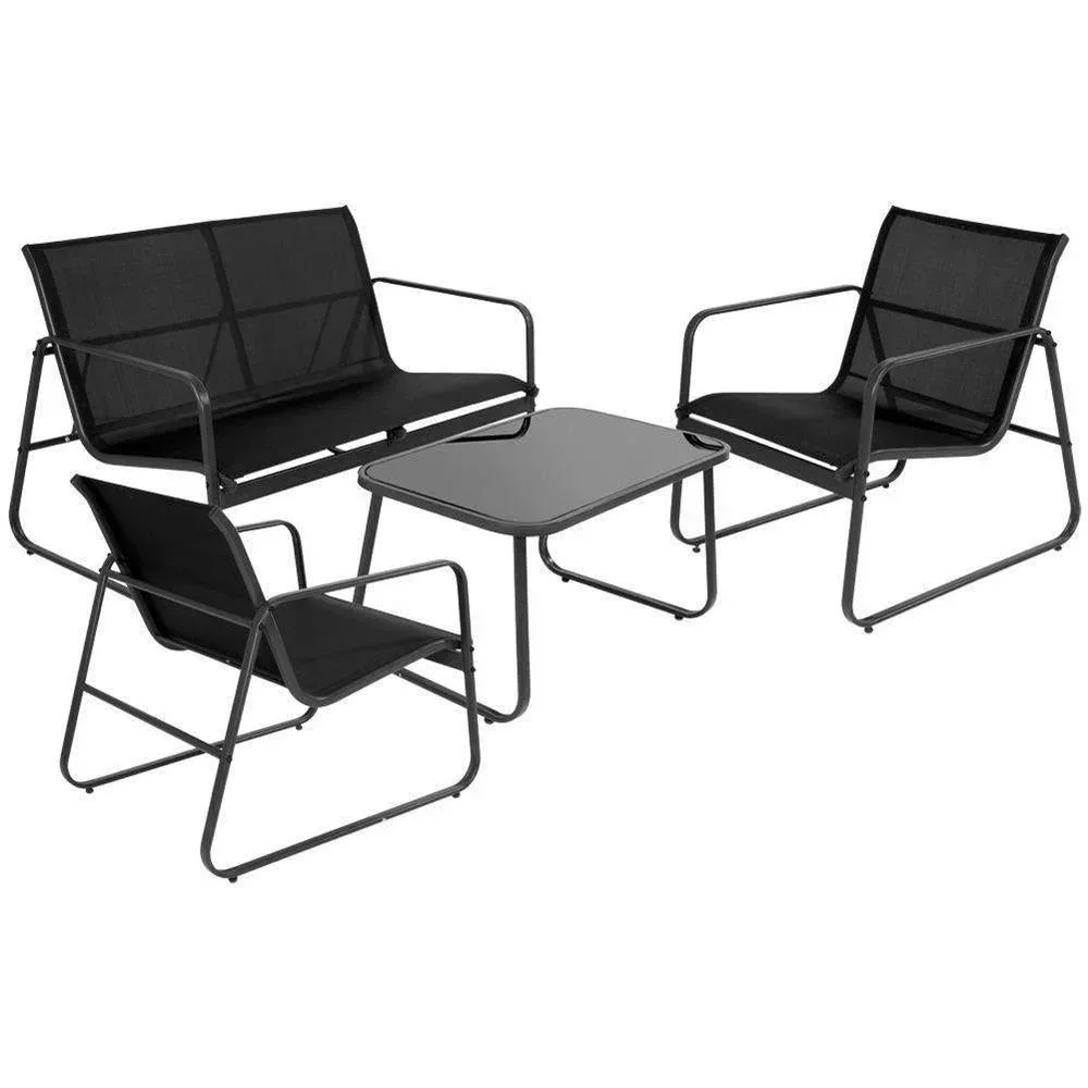 Lounge Set - Schwarz - 4 Pers.