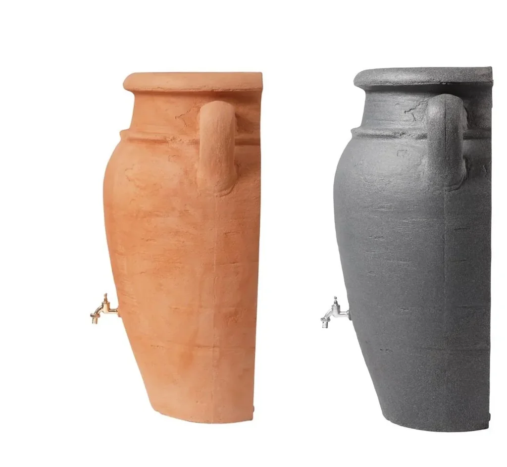 2 in 1 Regentonne "Antik Wand-Amphore" - 260 L, terrakotta