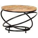 Couchtisch 60x60x40 cm Mangoholz massiv roh schwarz