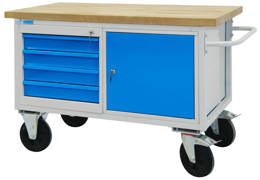 Mobile Werkbank mit 4 Schubladen und 1 Tür