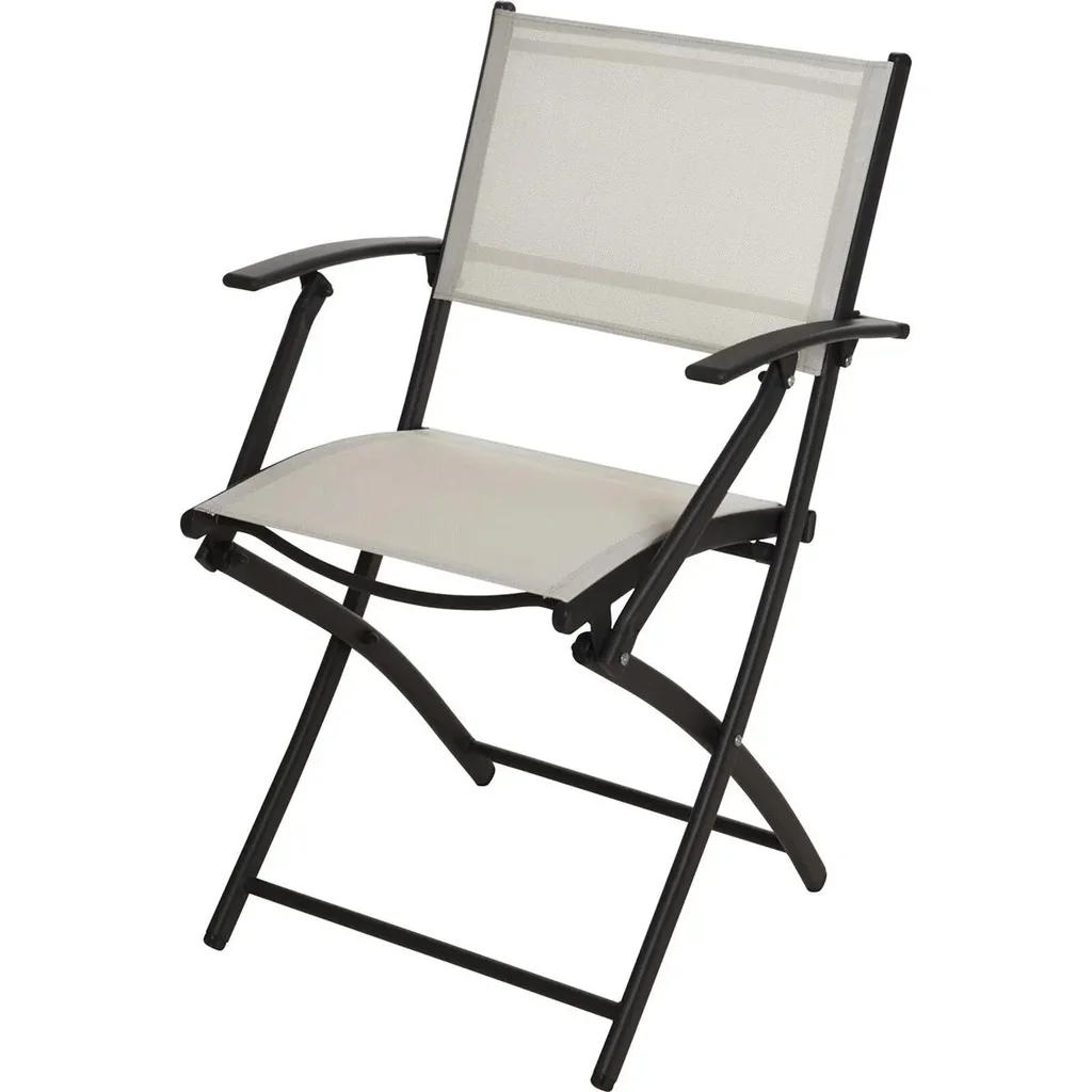 Pro Garden Klappstuhl / Klappstuhl / Gartenstuhl / Campingstuhl - mit Armlehne - 54X56X83,5cm - Weiß