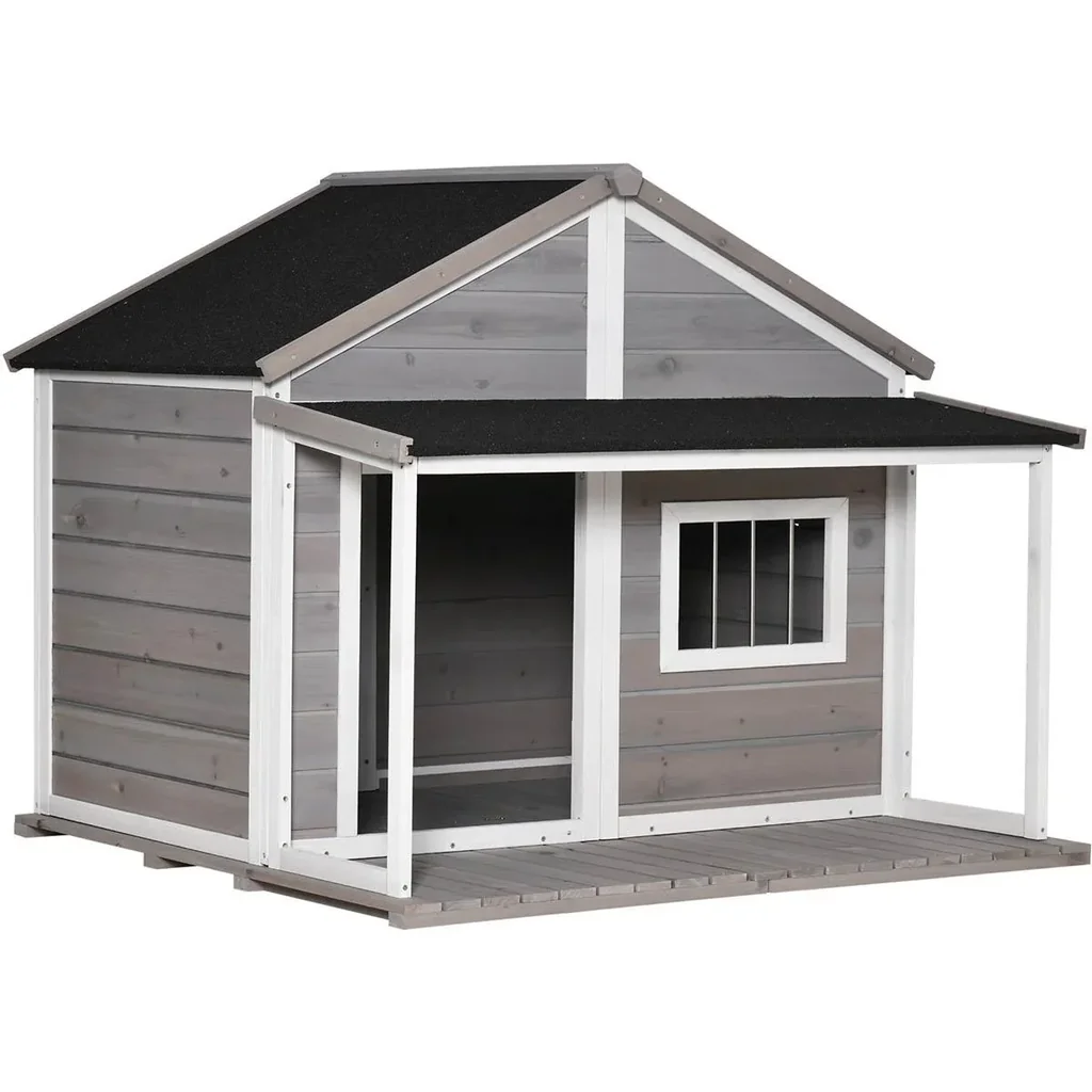 Hundehütte Country - Grau/Weiß - 127 x 112 x 109 cm