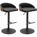 2er-Set Barhocker drehbare Barstühle mit Fußstütze Barstuhl höhenverstellbar Küchenstühle Drehstühle Kunstleder Holz Sch