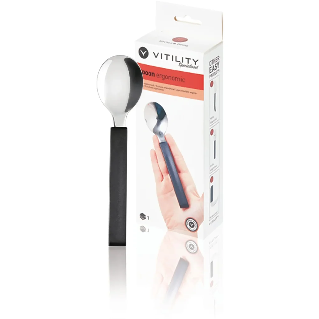 Besteck - Löffel Ergonomisch Schwarz/Aluminium