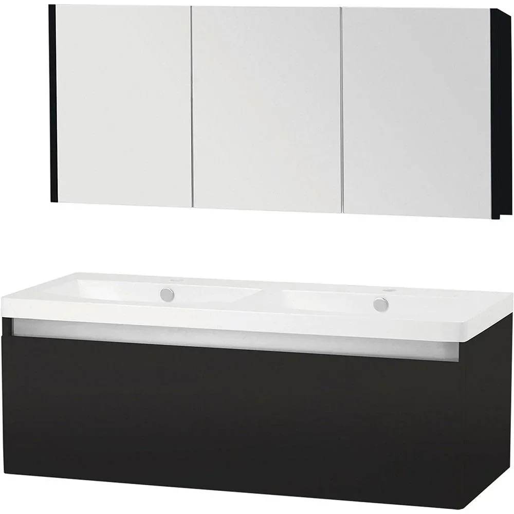 Badezimmermöbel Stripe 120cm - schwartz