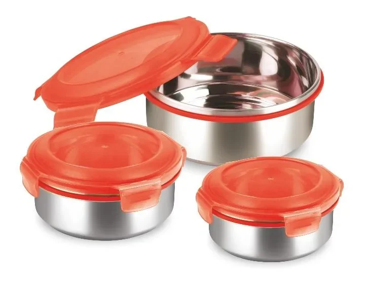 Edelstahl Klick-Dosen, 6-teilig