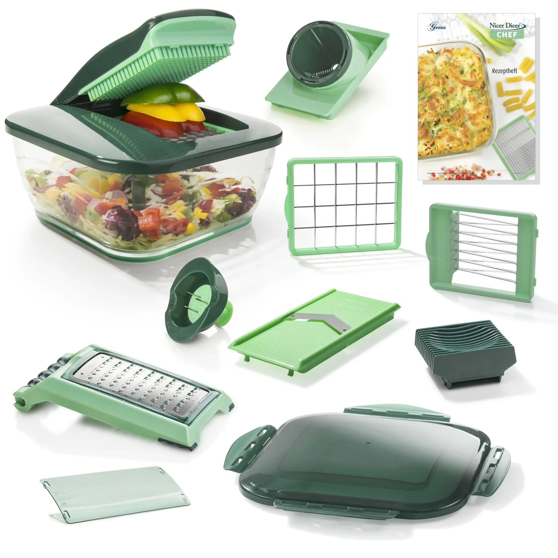 Nicer Dicer Chef, Set 15-teilig + GRATIS dazu Rezeptheft