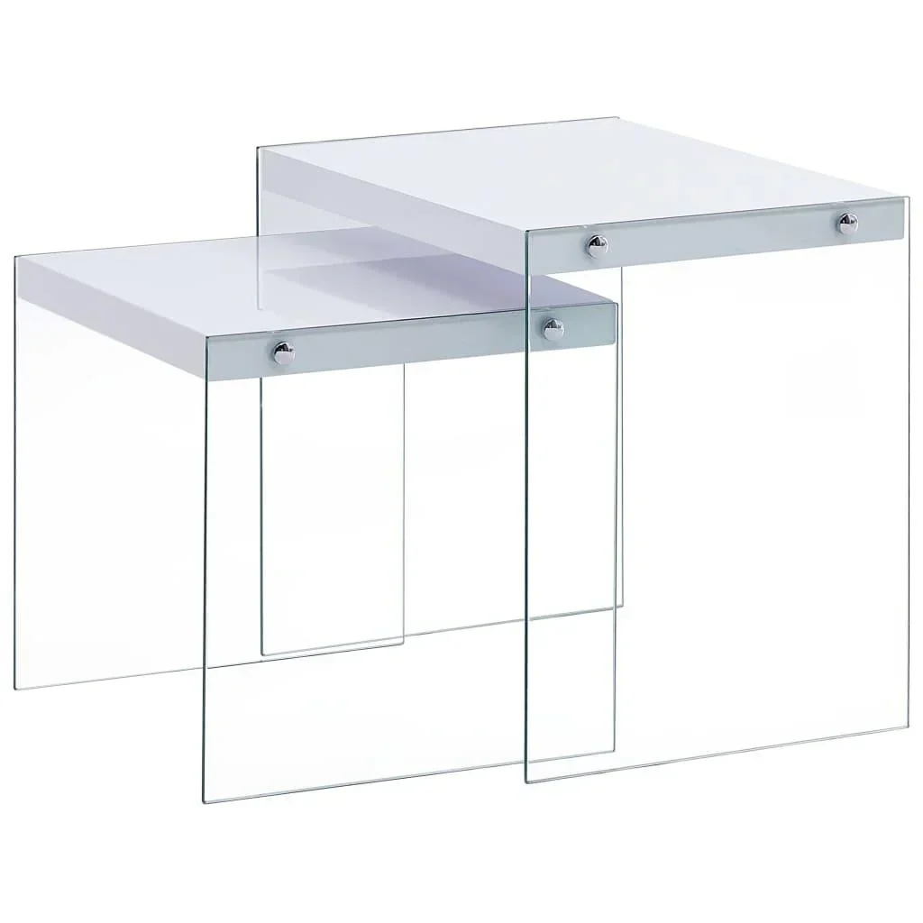 2-teiliges Tischset MDF weiß