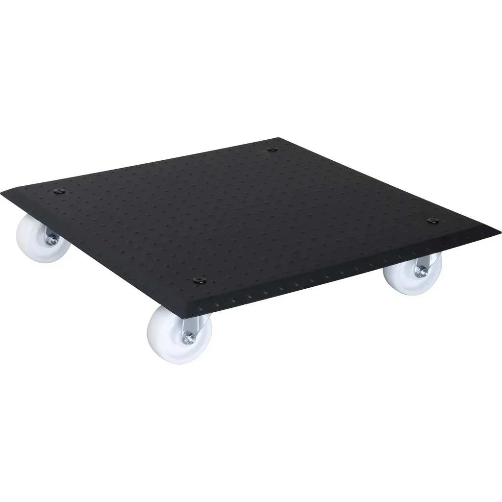 Multi Roller MR 1391, 45 x 45 x 9,5 cm, harte Rollen Ø 75 mm, Rollenlager, Aluminium Noppenblech, Tragkraft 150 kg