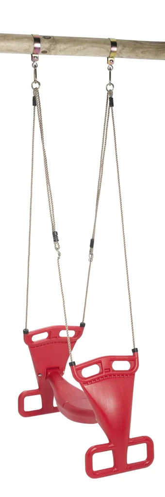 Doppelschaukelsitz Kunststoff rot, Rücken an Rücken