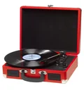 Retro USB Plattenspieler "VPL-120" im Koffer in rot