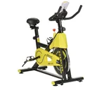 Fahrradtrainer höhenverstellbarer Heimtrainer Fitnessfahrrad Rollentrainer mit Riemenantrieb LCD-Display Stahl ABS Gelb+