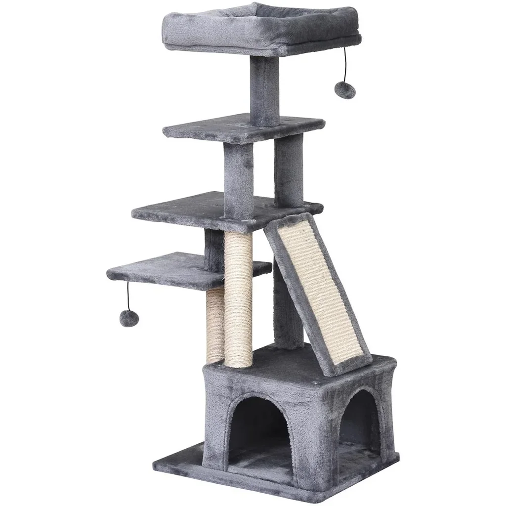 Katzenkratzbaum mit Spielbällen