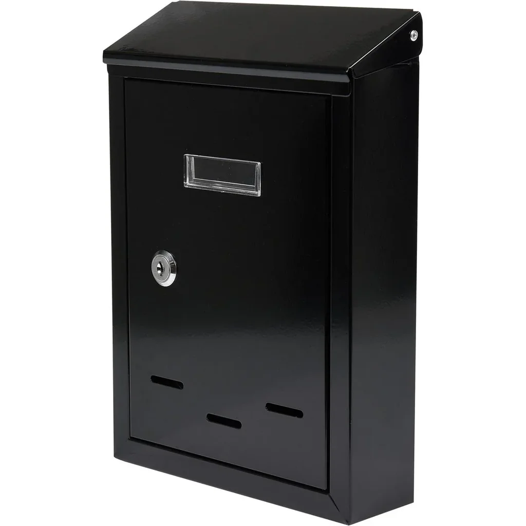 Briefkasten mit 2 Tasten - schwarz - 285x200x60 mm