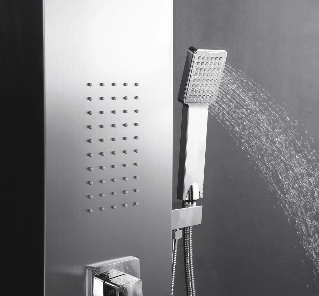 Duschpaneel Enya 121x20 cm, Duschset mit 4 verschiedene Duschfunktionen