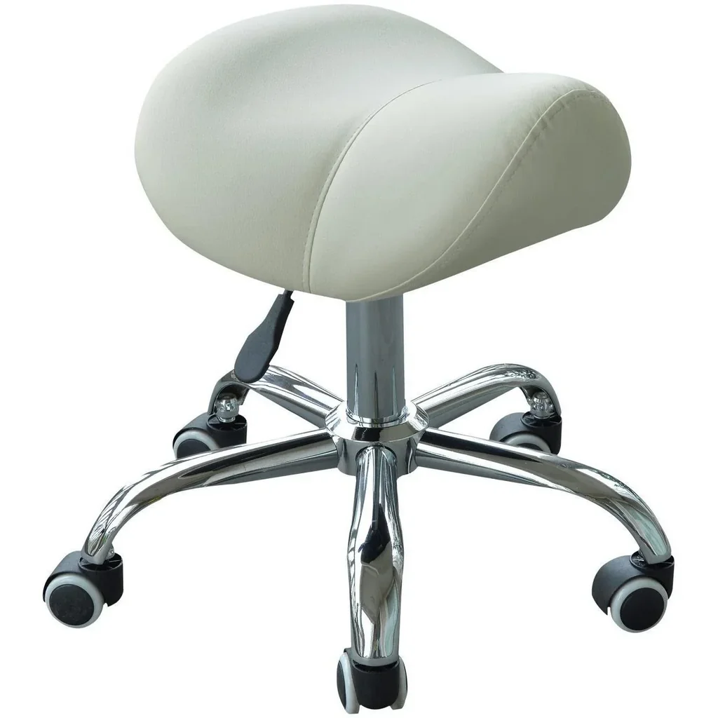 Sattelhocker - Rollhocker gepolstert höhenverstellbar beige