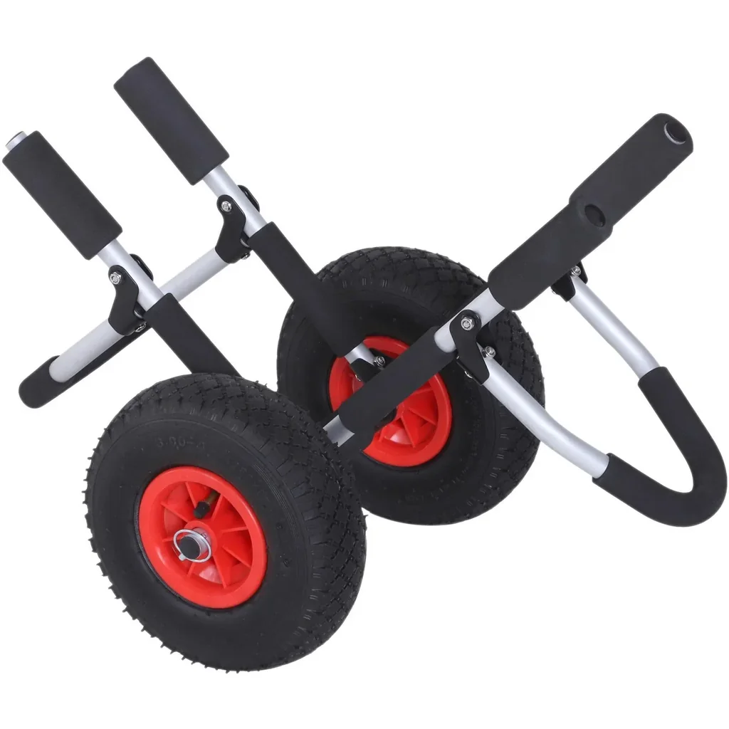 Kanuwagen Kajakwagen Surfwagen klappbar gepolstert PU-Reifen Alu Silber bis 45 kg L65 x B38 x H52 cm