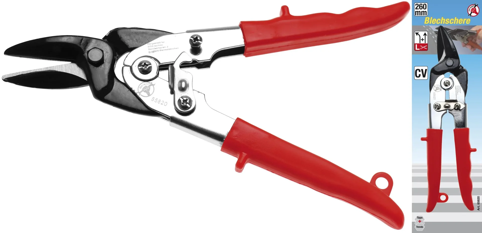 Blechschere, links und gerade schneidend