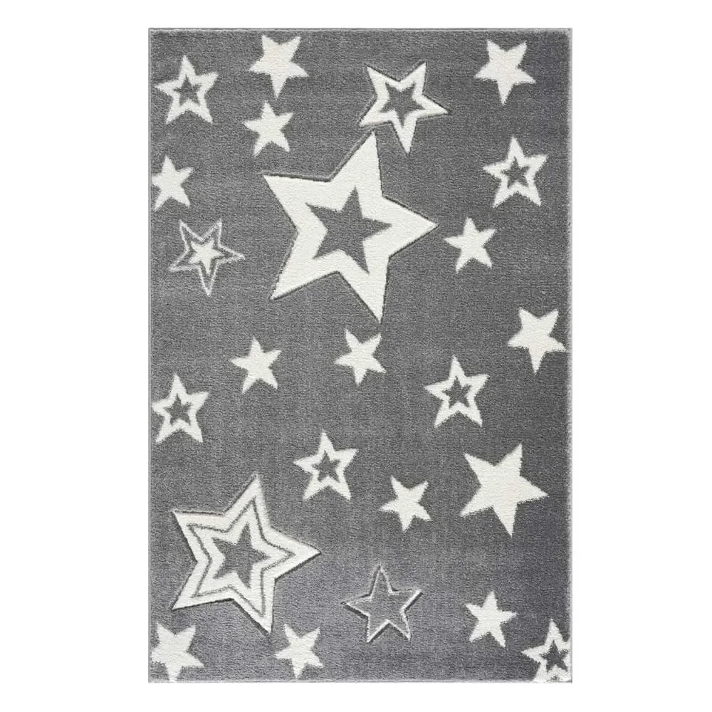 Livone Kinderteppich Galaxy Sterne grau, Teppichgrösse: 160 x 230 cm