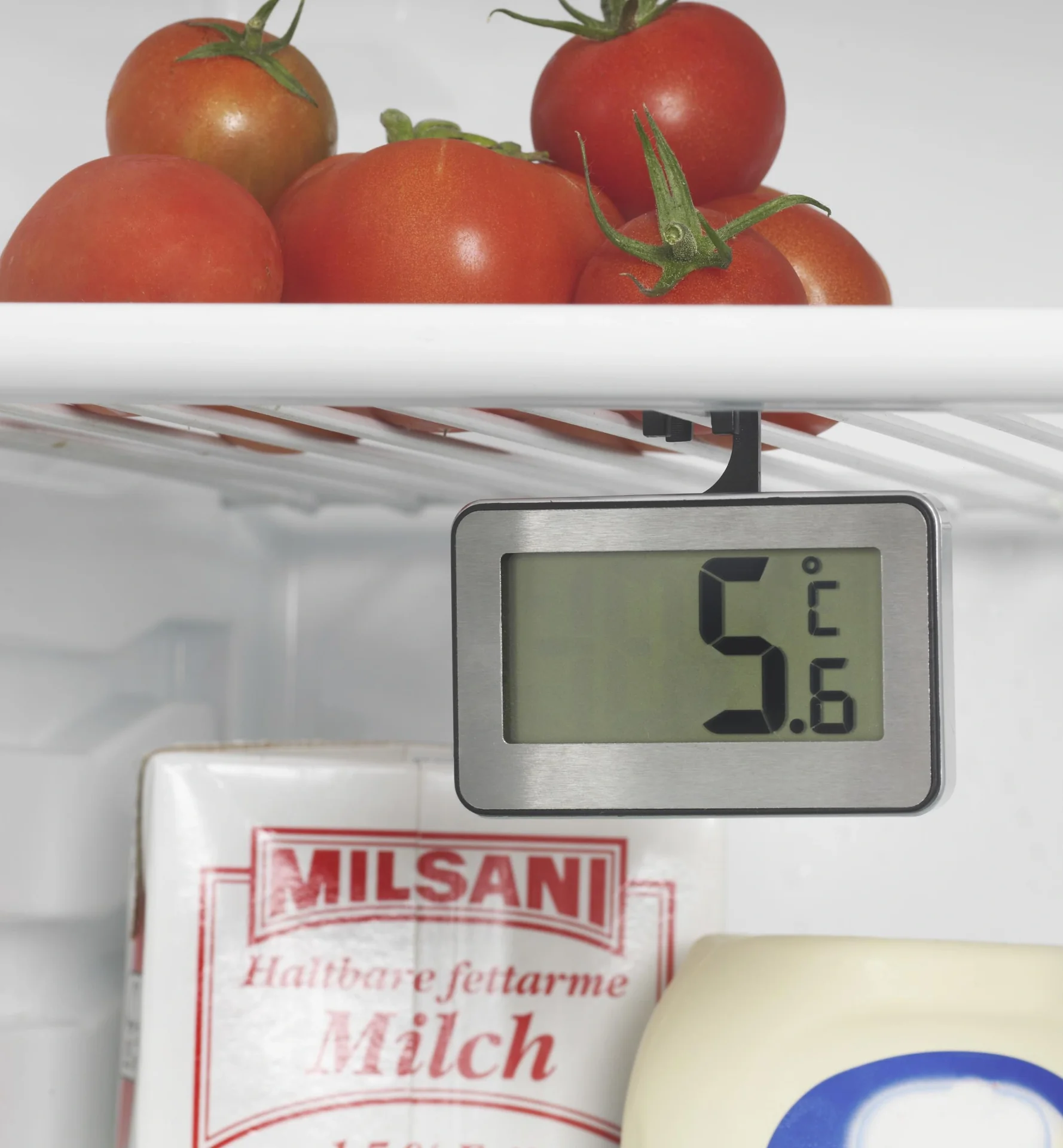 Digital Kühlschrank-Thermometer - misst von -20 bis +50 °C, Edelstahl