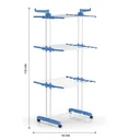 Wäscheständer, mit 3 Ebenen und 2 Seitenflügeln, klappbar, Trockenfläche 17,5 Meter, 63 x 76 x 173 cm