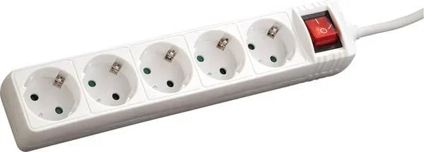 Steckdosenleiste 5-fach, weiß