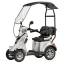 4-Rad E-Mobil Palermo 15 km/h silber inklusive Wind-und Wetterschutz