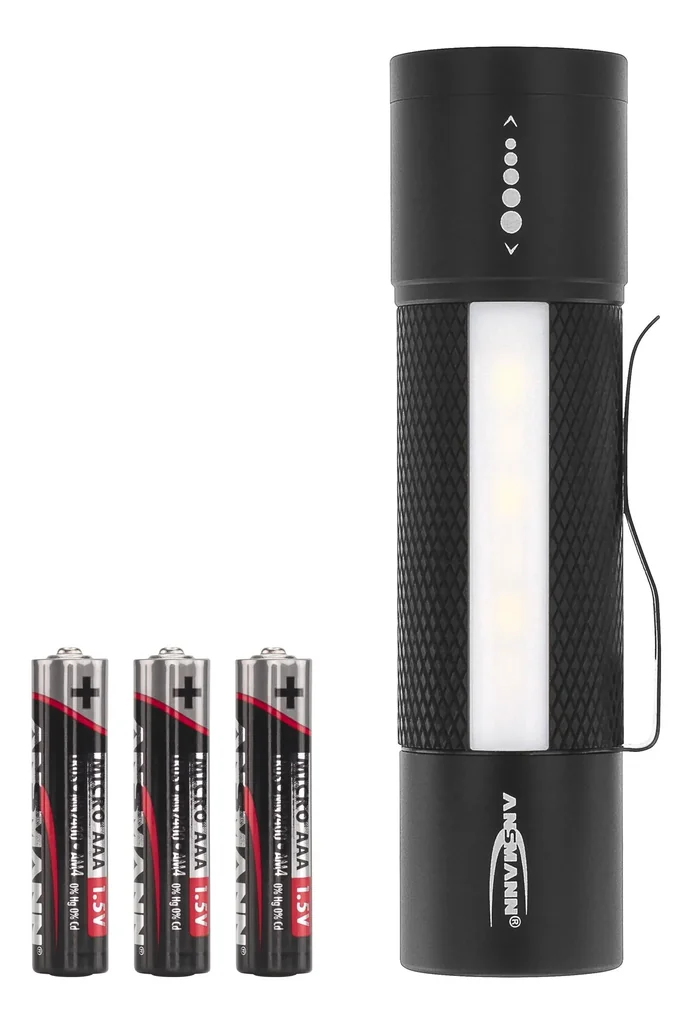 Multifunktionstaschenlampe 3in1 - fokussierbare Taschenlampe, Arbeitsleuchte und Signalleuchte