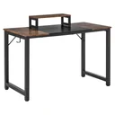 Computertisch Schreibtisch PC Tisch Bürotisch Industriestil Spanplatte Metall Rustikales Braun+Schwarz 120 x 60 x 73,5 c
