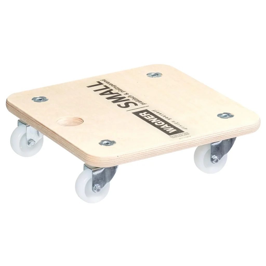 Transporthilfe MM 1352, 29 x 29 x 8,5 cm, harte Rollen Ø 50 mm, Gleitlager, Multiplex Birke FSC®, Tragkraft 250 kg