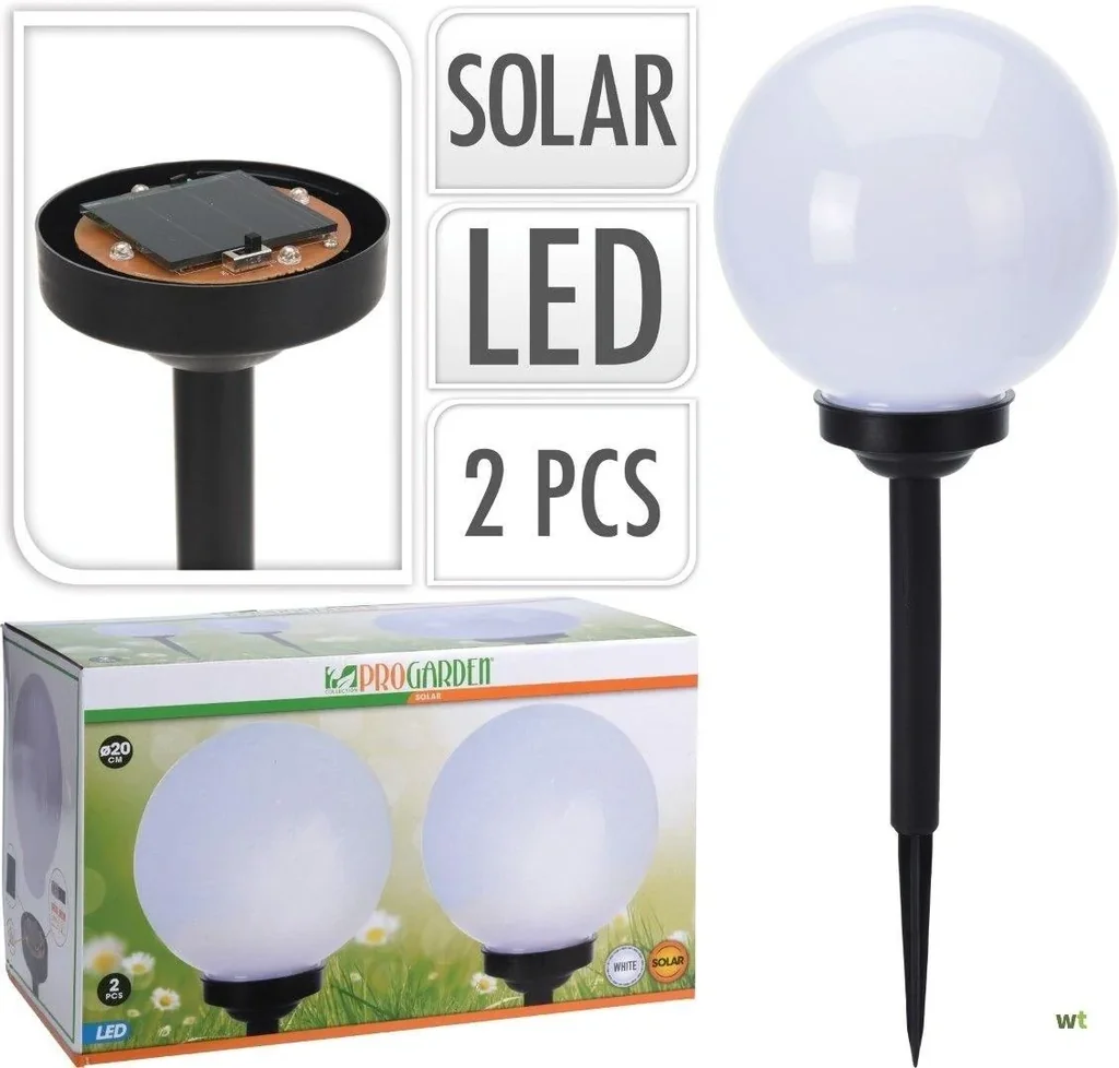 2x Nampook Solar-Gartenlampe 2er-Set - 20cm - Auf Solarenergie