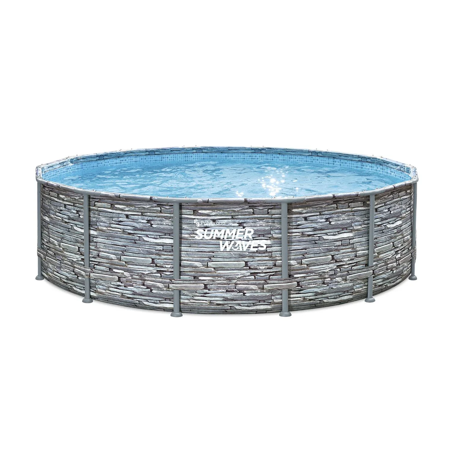 Summer Waves Elite Frame Pool Ø427 x 107 cm Stein grau
