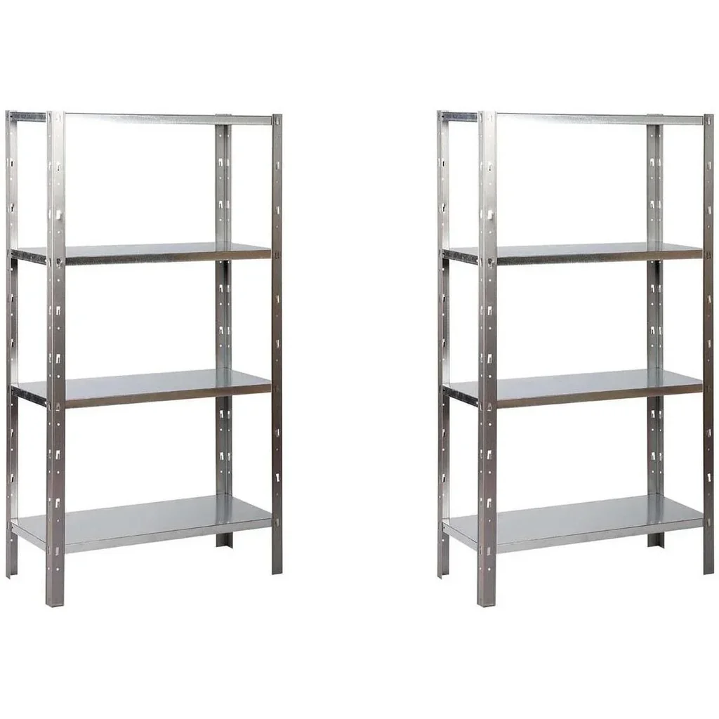 2 Stück Metall-Lagerregal / Regaleinheit mit 4 Fachböden - 340kg Tragkraft - 180x90x40cm - Clicker 85 H180