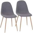 2er-Set Esszimmerstuhl Küchenstuhl mit Rückenlehne Polstersessel Metallbeine Grau 54 x 44,5 x 86 cm