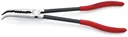 Montierzange mit Querprofilen mit Kunststoff überzogen schwarz atramentiert poliert flach-runde Backen 280 mm