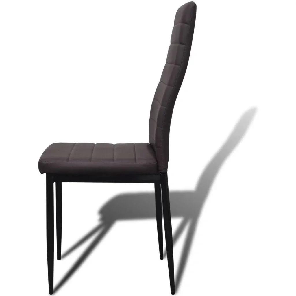 Esszimmerstühle 4 Stück Kunstleder braun