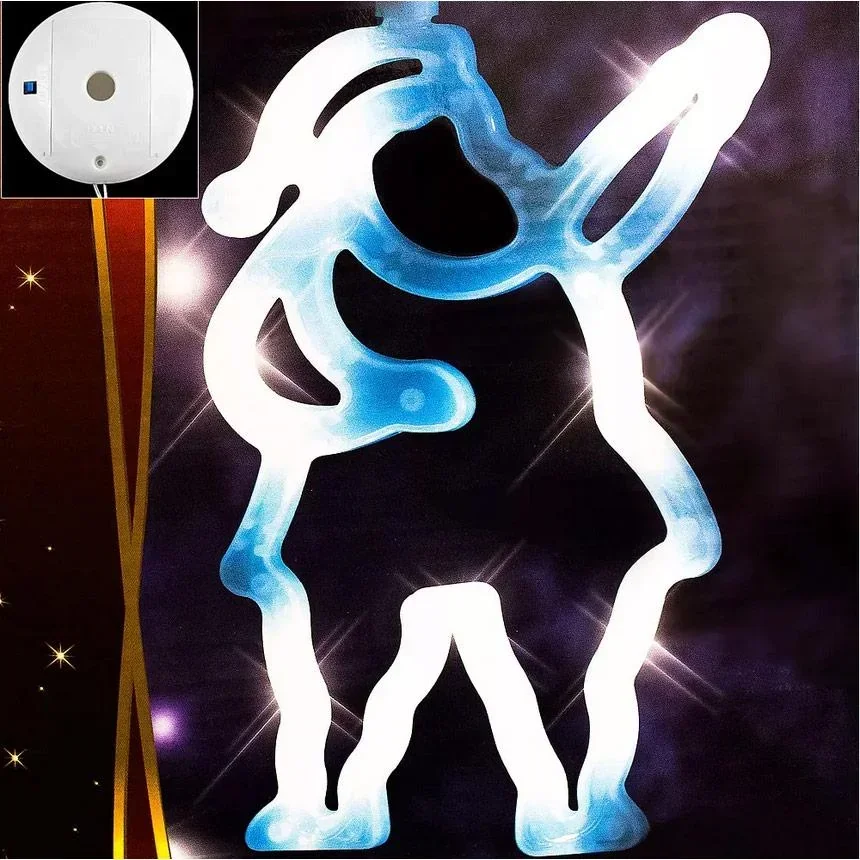 LED Fensterdekoration Weihnachtsmann - 20 cm - LED - WEISS