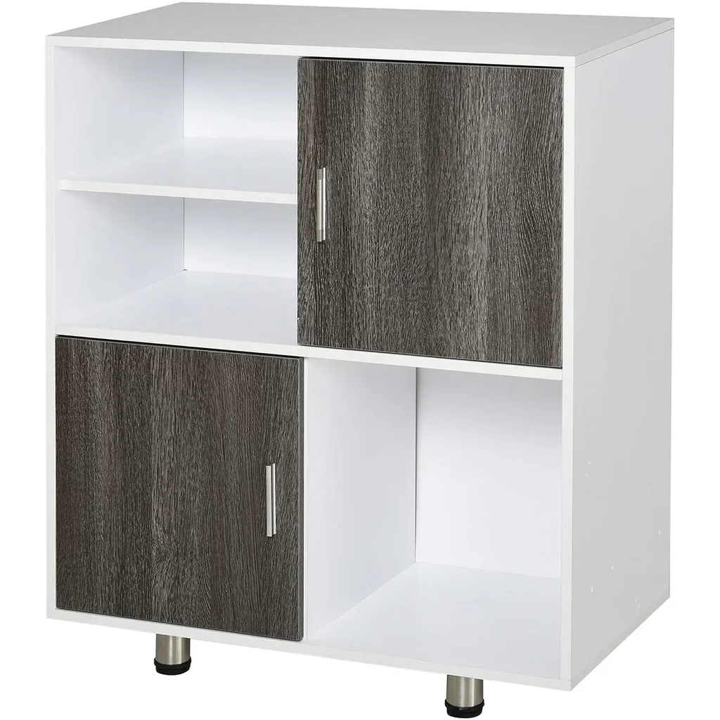 Bücherregal, weiß+grau