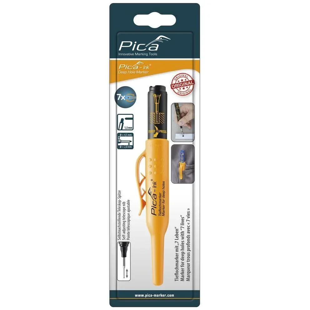 Textmarker blis 150/40 für tiefe Löcher - permanent - schwarz