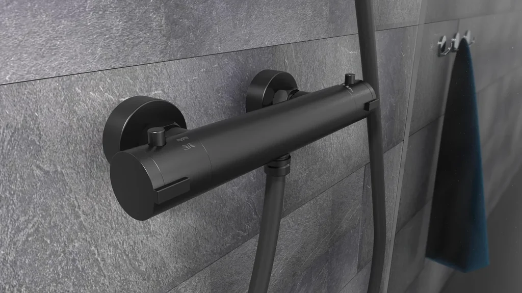 Thermostat Duscharmatur, Schwarz matt
