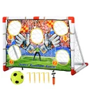 Fußballtore mit Fußball Torwand für Kinder 3-12 Jahre Fußballnetz Garten Kunststoff mehrfarbig 116 x 48 x 76 cm