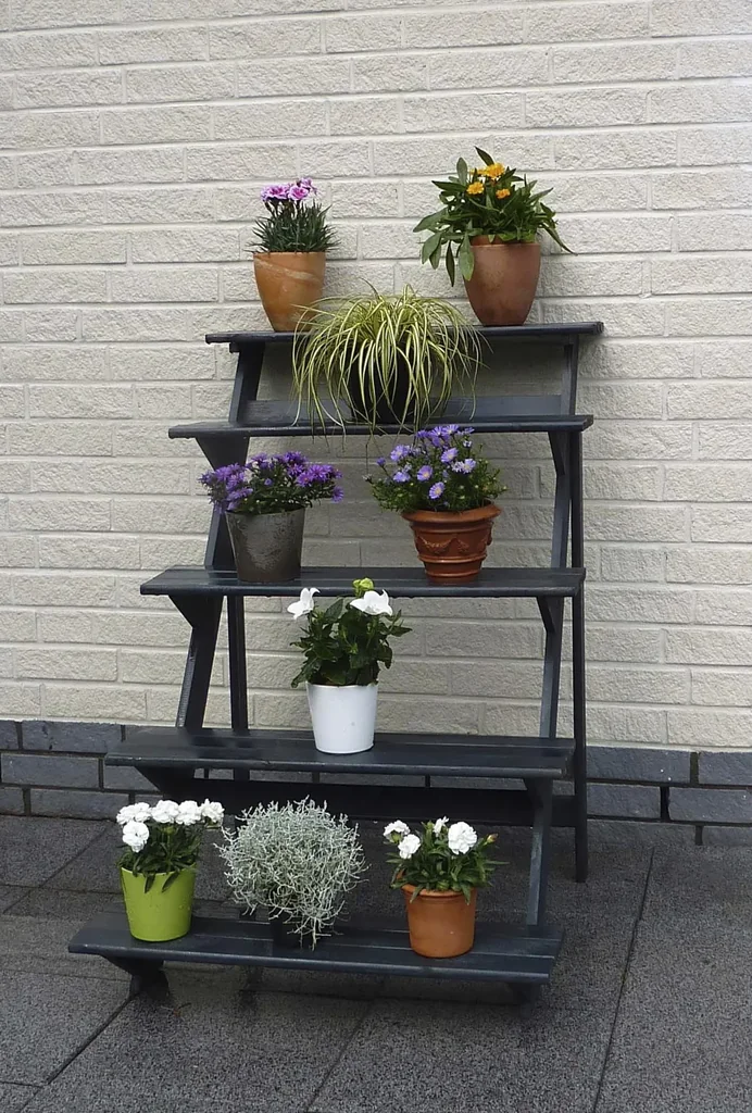 Blumentreppe klein, anthrazit