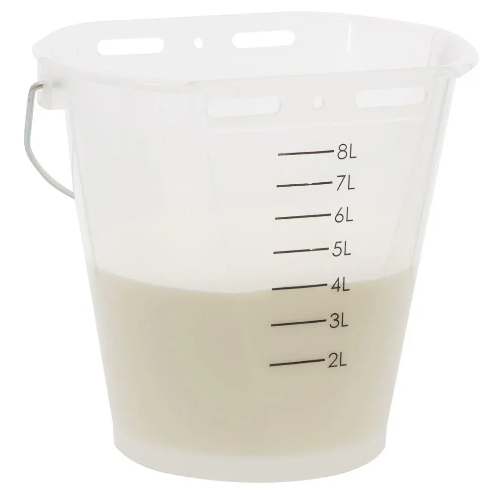 Kälber Tränkeeimer 8 l, weiß transparent