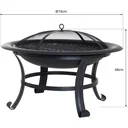 Feuerkorb mit Funkenschutz schwarz