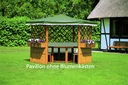 Pavillon Marburg mit Möbeln, Auflagen + Umhang
